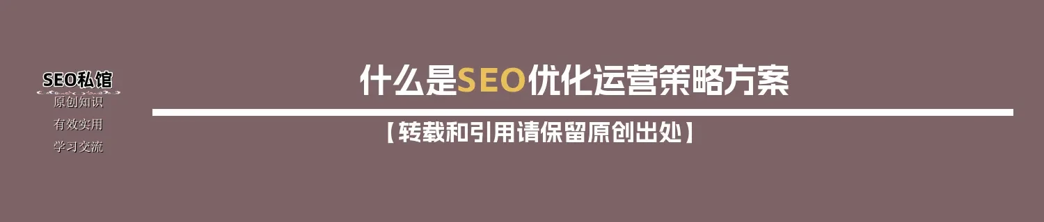 什么是SEO优化运营策略方案