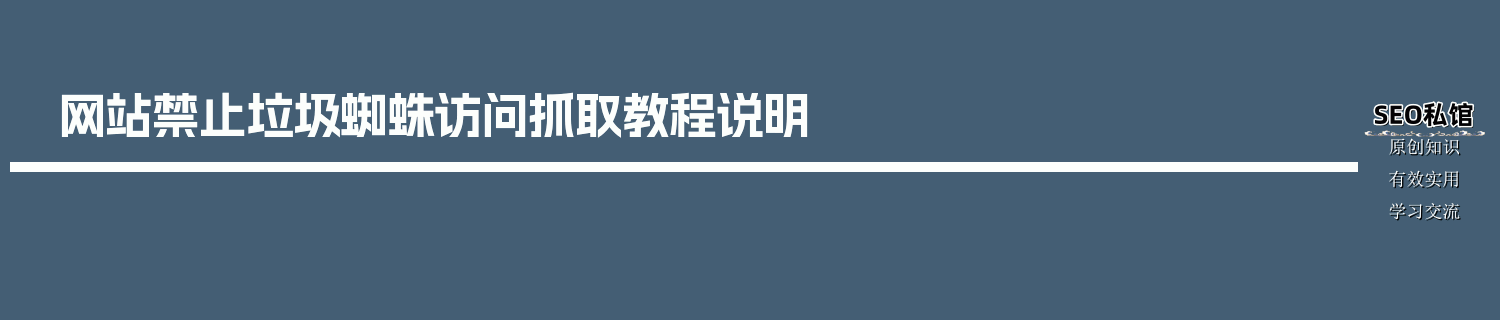 网站禁止垃圾蜘蛛访问抓取教程说明