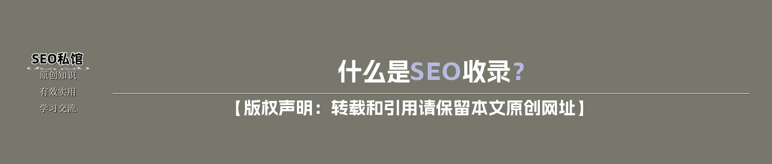 什么是SEO收录？