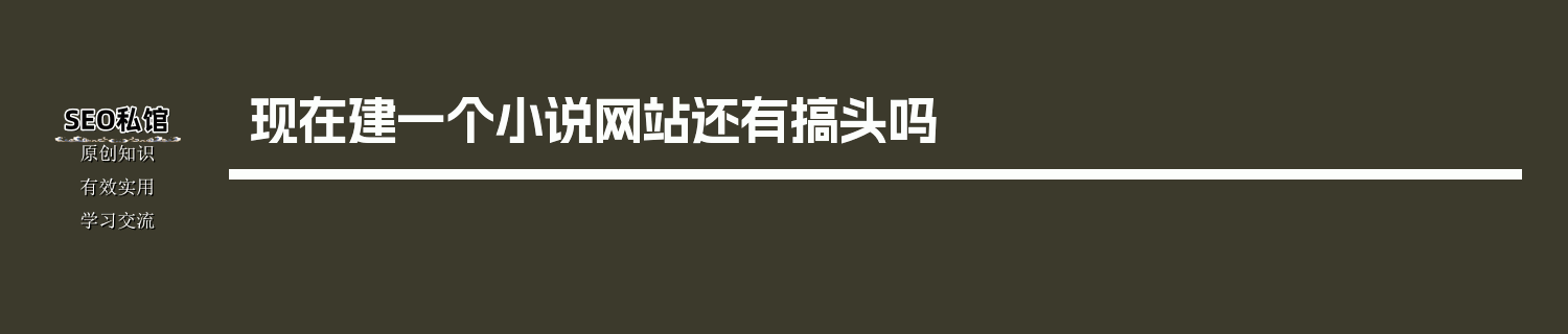 现在建一个小说网站还有搞头吗