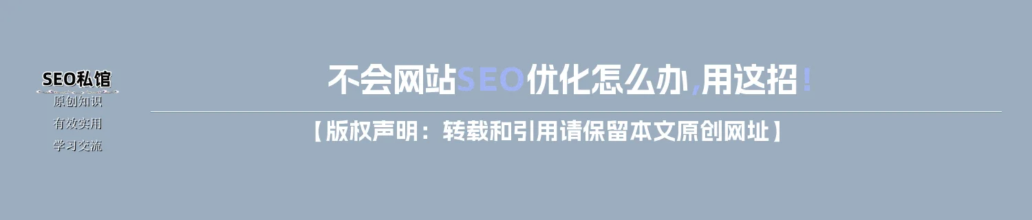 不会网站SEO优化怎么办，用这招！