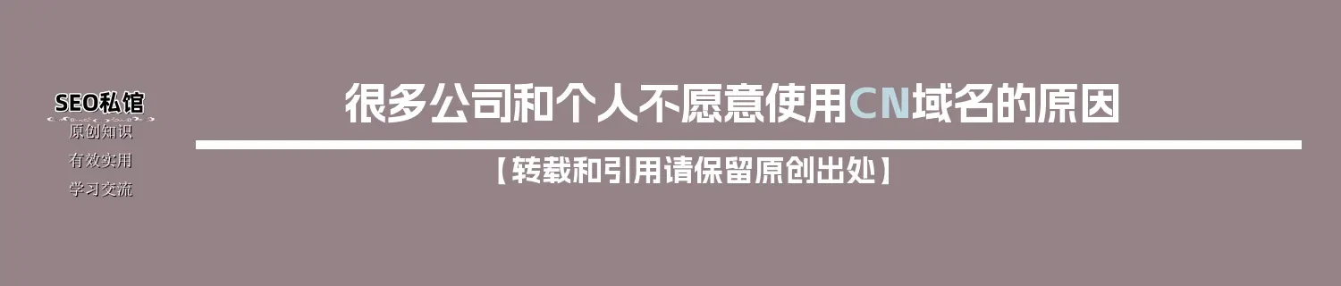 很多公司和个人不愿意使用CN域名的原因
