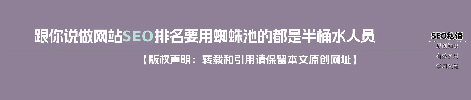 跟你说做网站SEO排名要用蜘蛛池的都是半桶水人员