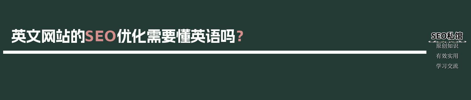 英文网站的SEO优化需要懂英语吗？