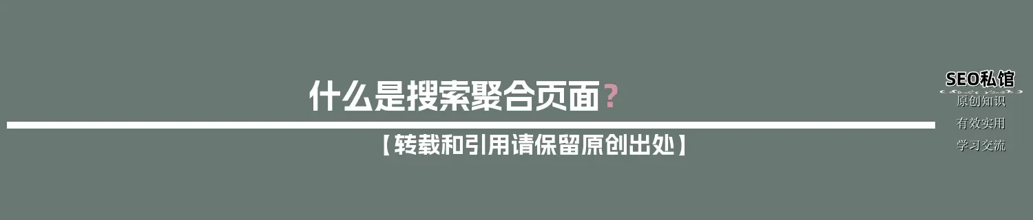 什么是搜索聚合页面? 什么是搜索聚合页面?