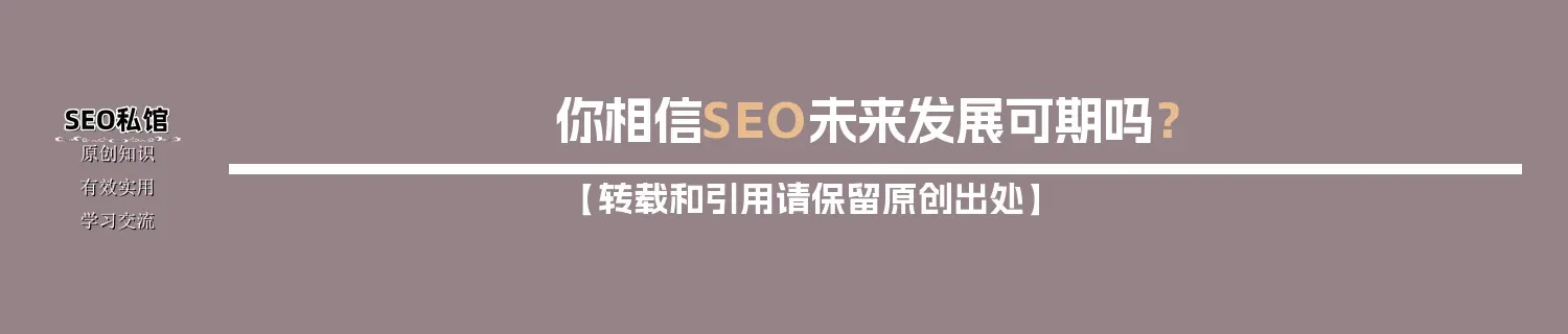 你相信SEO未来发展可期吗？