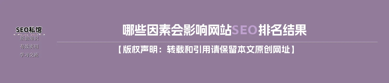 哪些因素会影响网站SEO排名结果