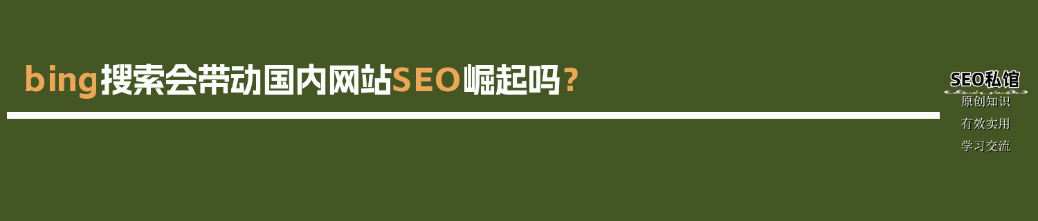 bing搜索会带动国内网站SEO崛起吗？