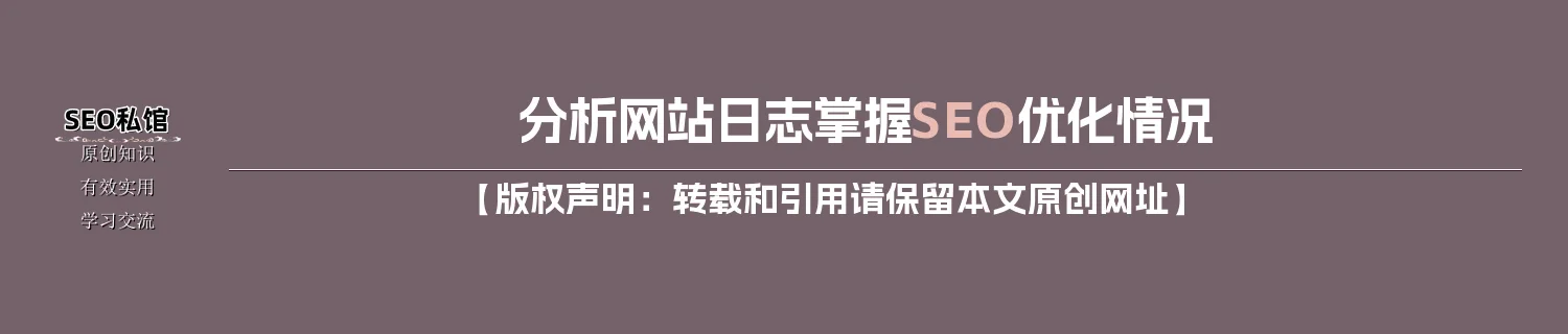 分析网站日志掌握SEO优化情况