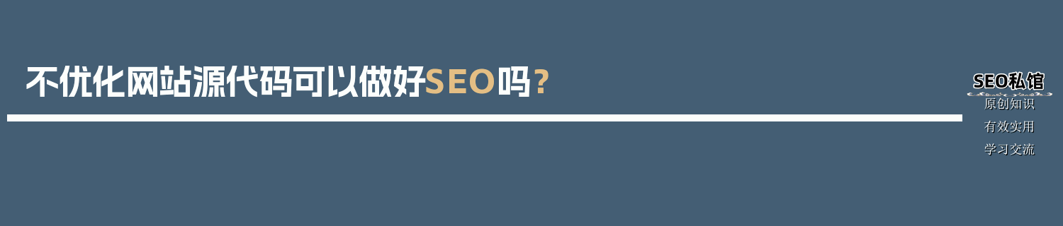 不优化网站源代码可以做好SEO吗？