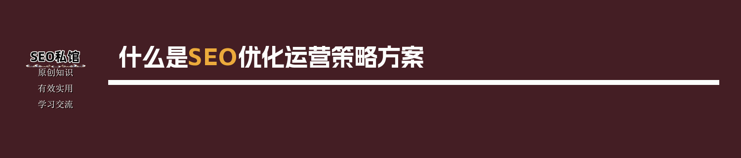 什么是SEO优化运营策略方案
