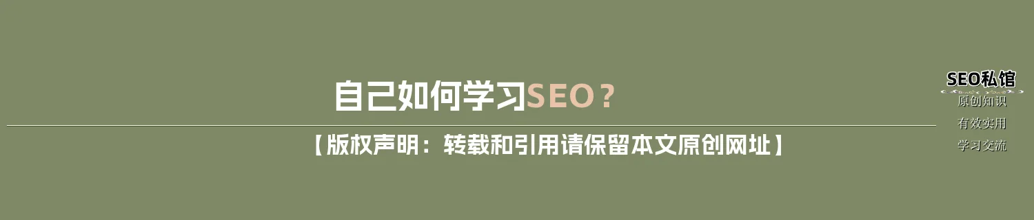 自己如何学习SEO? 自己如何学习SEO?