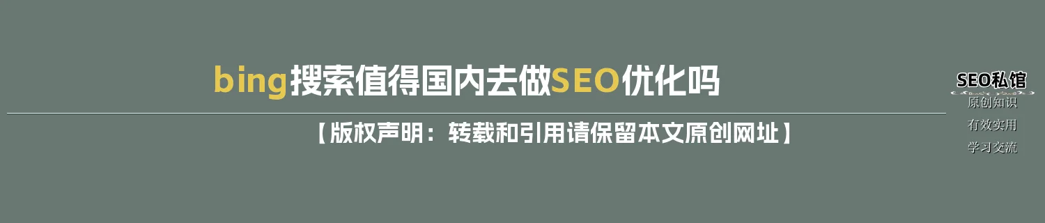 bing搜索值得国内去做SEO优化吗