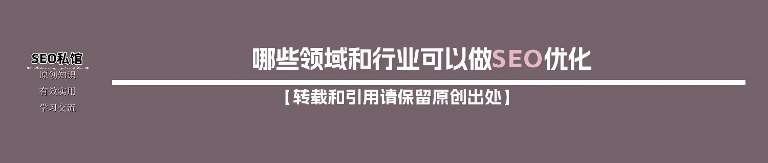 哪些领域和行业可以做SEO优化
