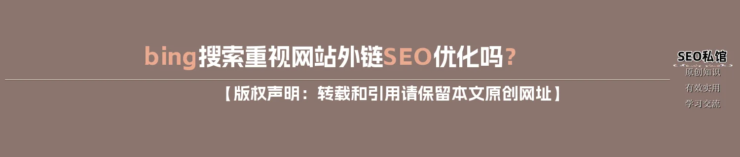 bing搜索重视网站外链SEO优化吗？