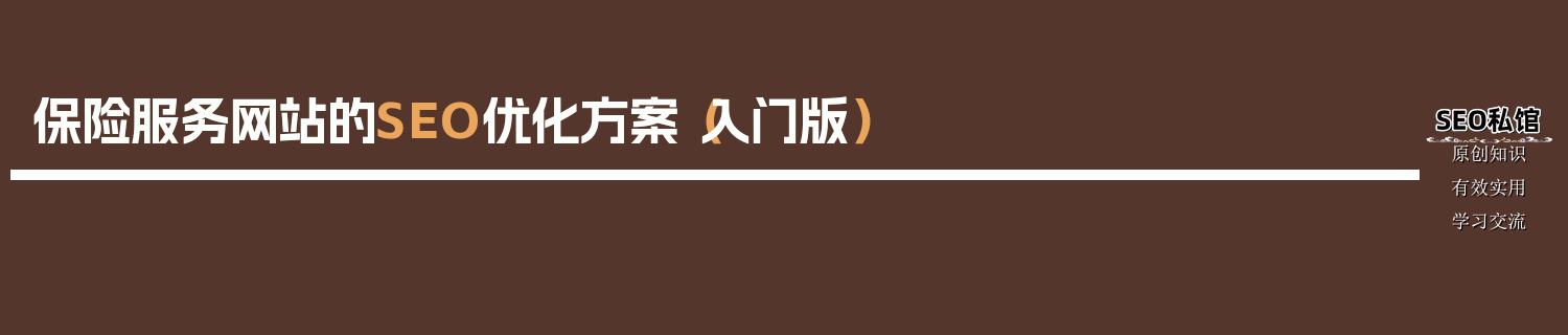 保险服务网站的SEO优化方案（入门版）