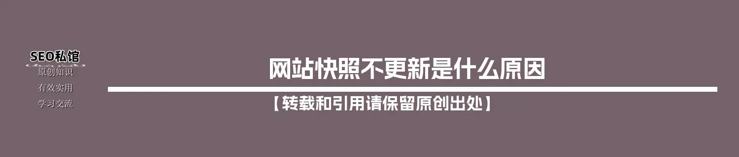 网站快照不更新是什么原因