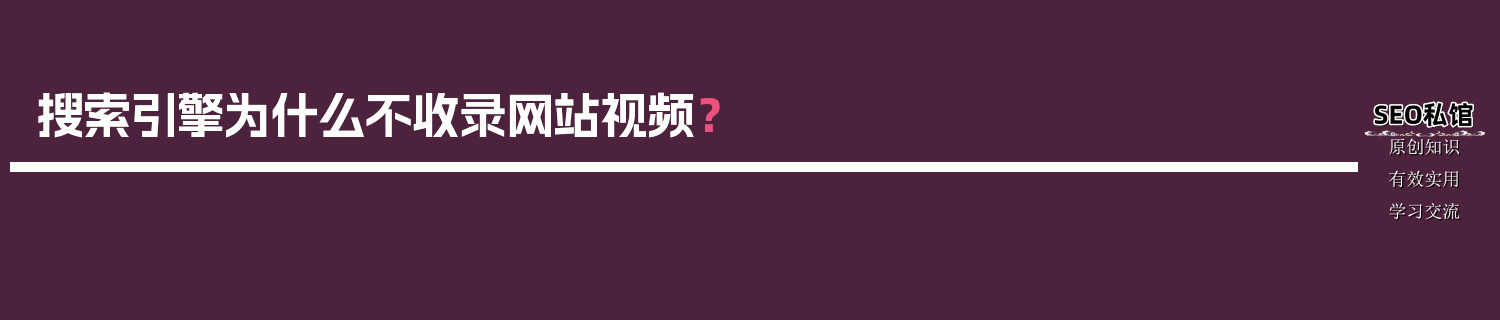 搜索引擎为什么不收录网站视频？