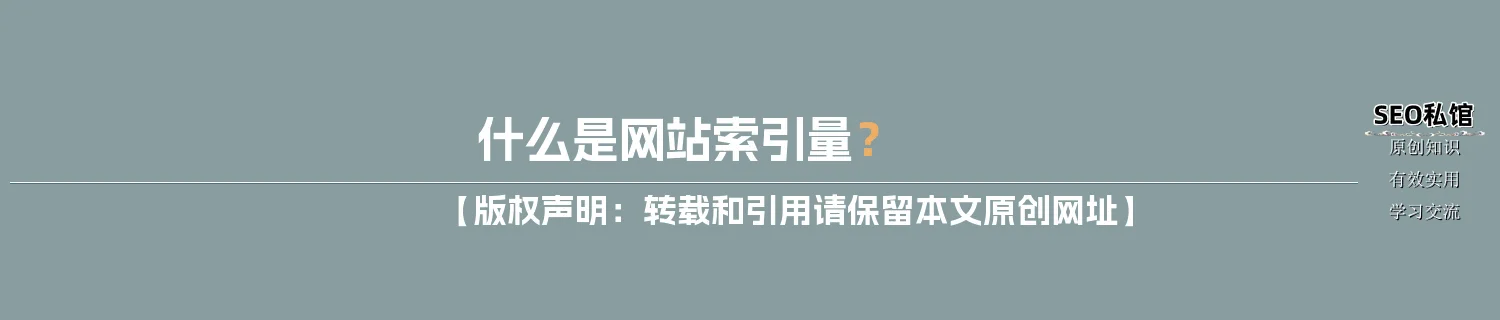 什么是网站索引量？