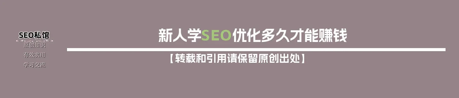 新人学SEO优化多久才能赚钱
