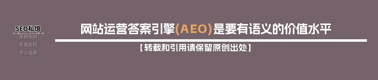 网站运营答案引擎(AEO)是要有语义的价值水平