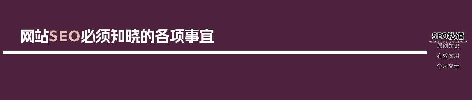 网站SEO必须知晓的各项事宜