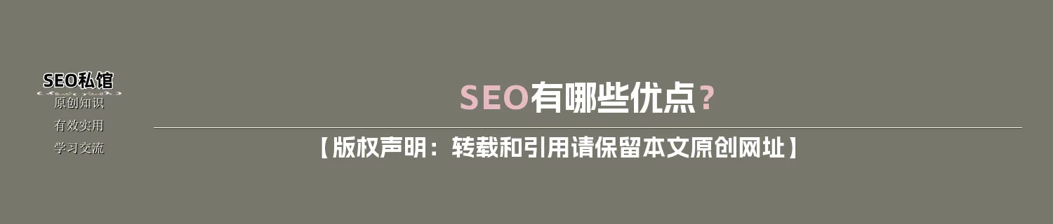 SEO有哪些优点？