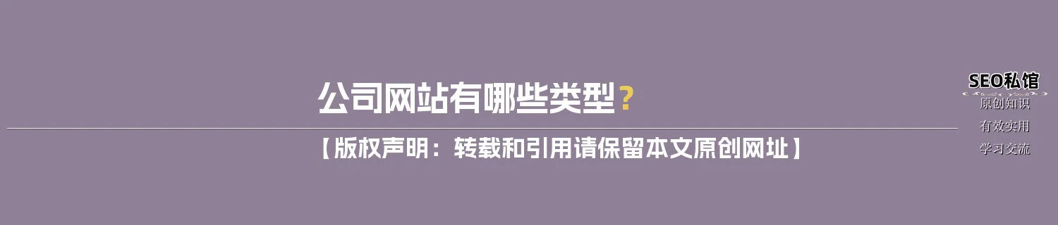 公司网站有哪些类型？