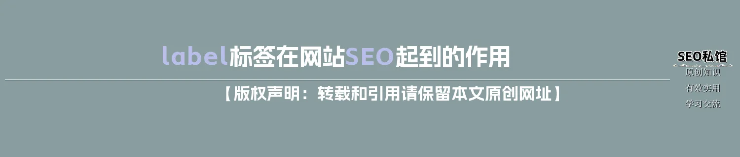 label标签在网站SEO起到的作用