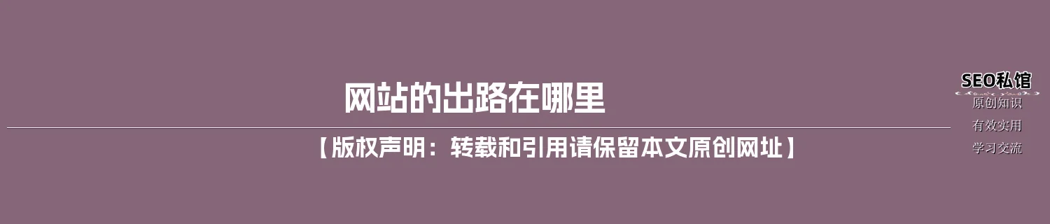 网站的出路在哪里