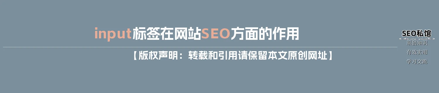 input标签在网站SEO方面的作用