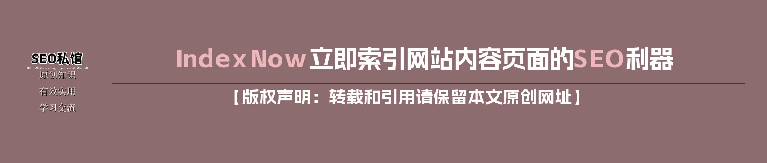 IndexNow立即索引网站内容页面的SEO利器