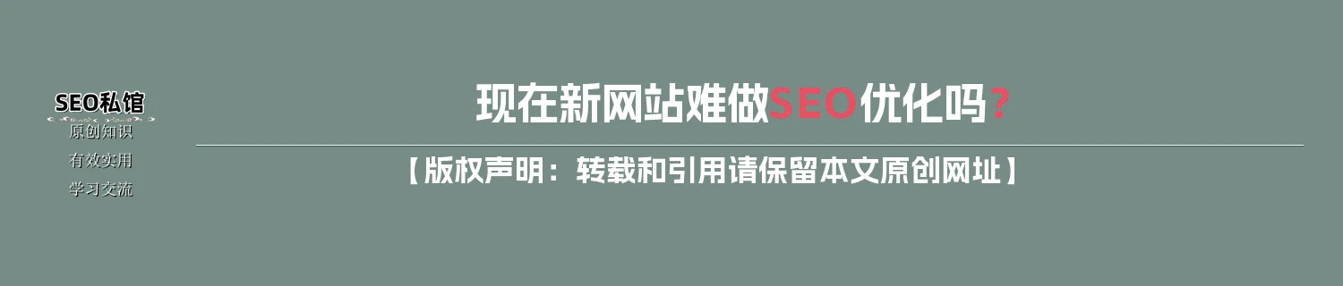 现在新网站难做SEO优化吗？