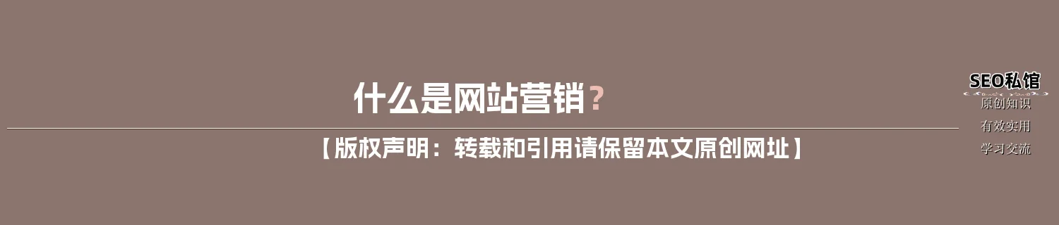 什么是网站营销？