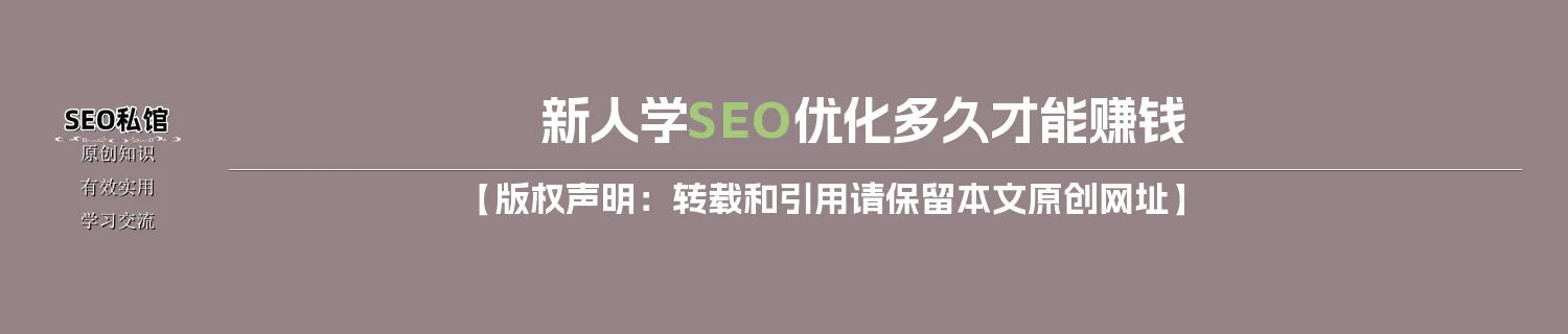 新人学SEO优化多久才能赚钱