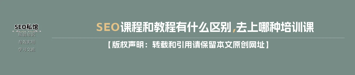 SEO课程和教程有什么区别，去上哪种培训课