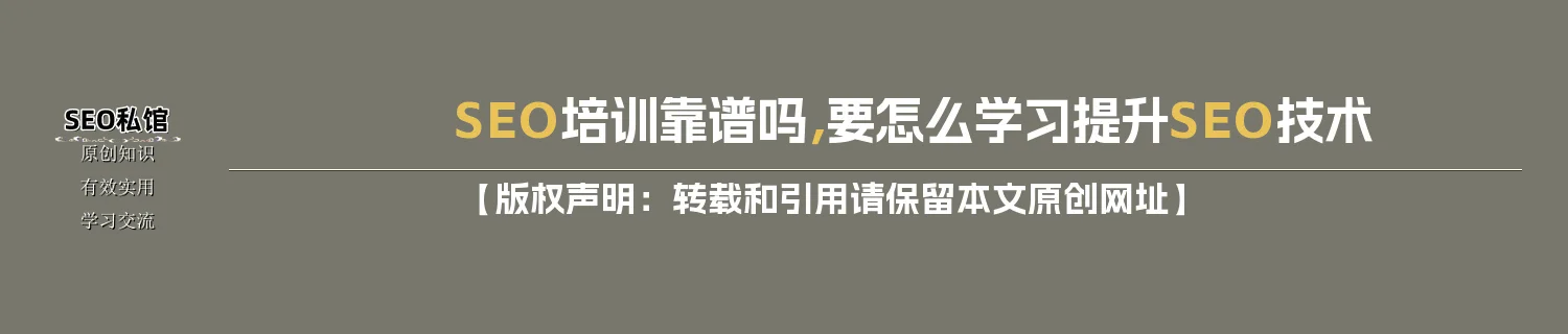 SEO培训靠谱吗，要怎么学习提升SEO技术