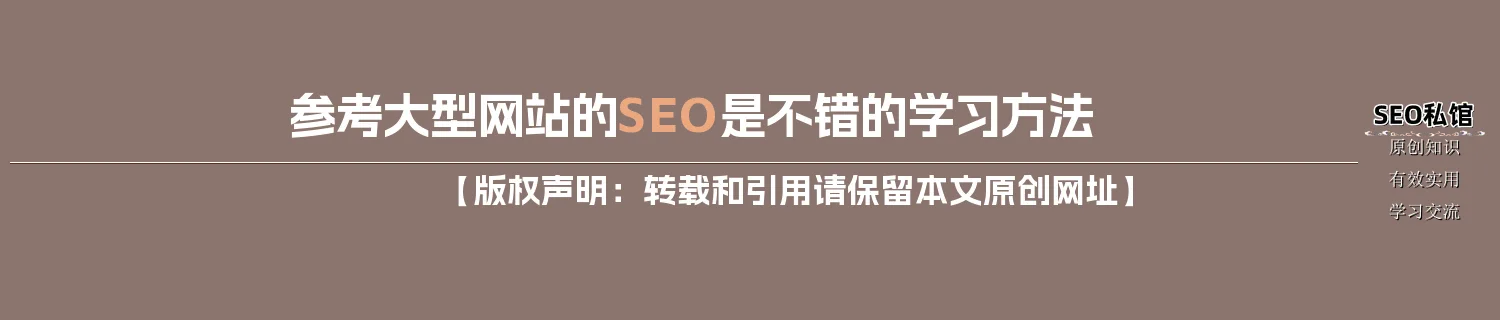 参考大型网站的SEO是不错的学习方法