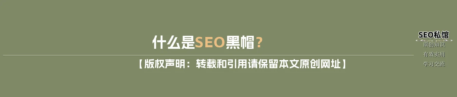 什么是SEO黑帽？