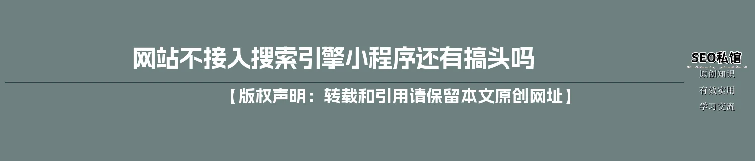 网站不接入搜索引擎小程序还有搞头吗
