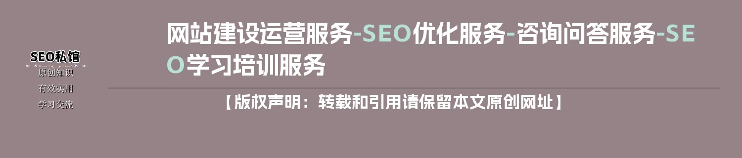 网站建设运营服务-SEO优化服务-咨询问答服务-SEO学习培训服务