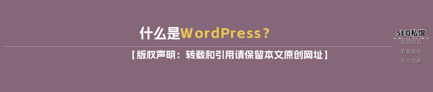 什么是WordPress？