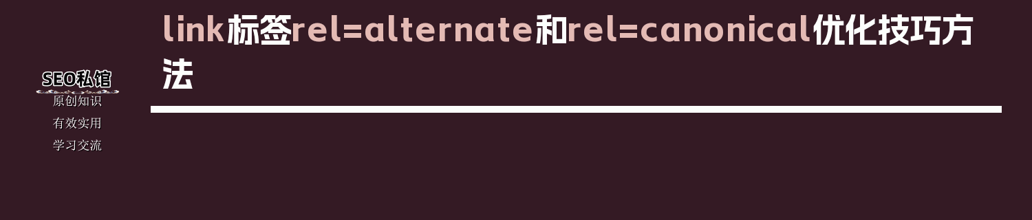 link标签rel=alternate和rel=canonical优化技巧方法