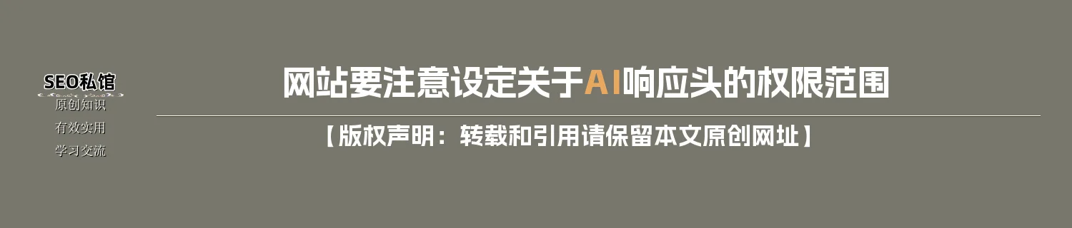 网站要注意设定关于AI响应头的权限范围 网站要注意设定关于AI响应头的权限范围