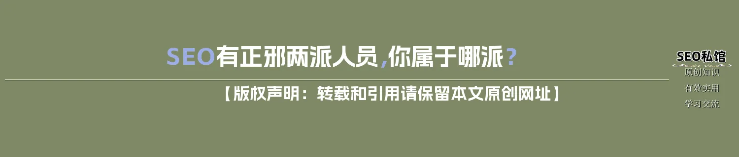 SEO有正邪两派人员，你属于哪派？