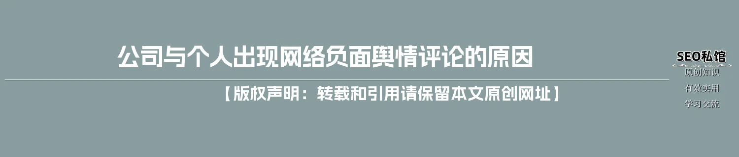 公司与个人出现网络负面舆情评论的原因