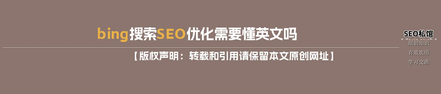 bing搜索SEO优化需要懂英文吗