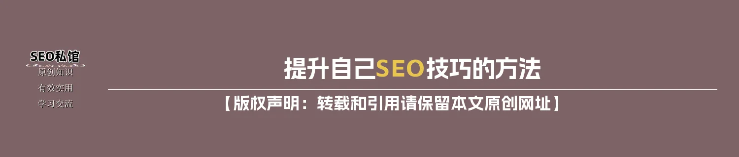 提升自己SEO技巧的方法