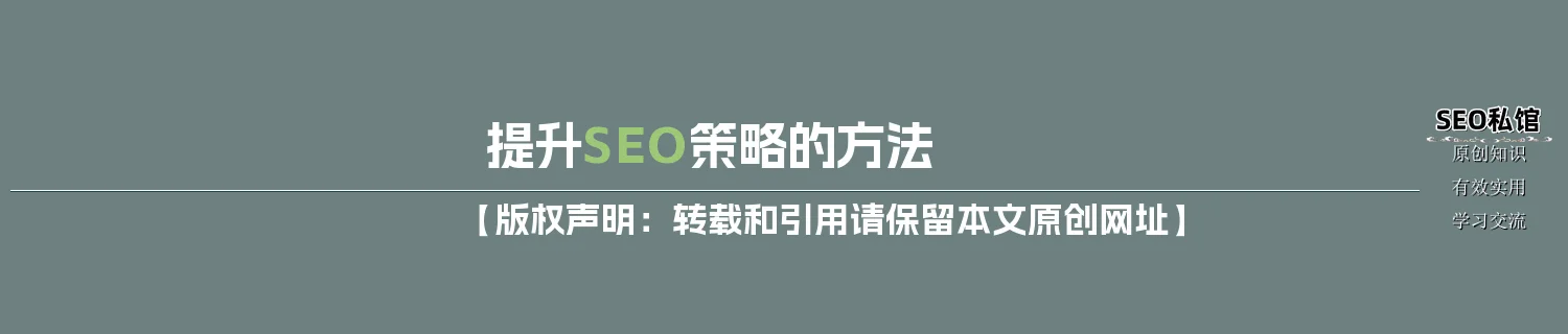 提升SEO策略的方法