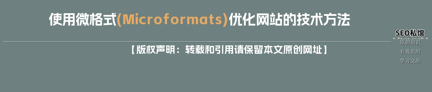 使用微格式(Microformats)优化网站的技术方法